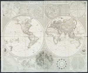 サミュエルダン、1787年の世界の概要地図 作： English School
